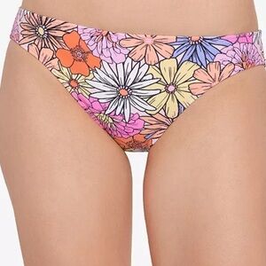 Women's Groovy Bloom Printed Hipster Bikini Bottoms Size Large